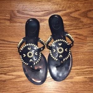 Jack Rogers Navy/Gold Jelly Sandals